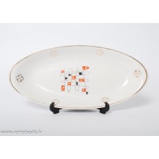 Porcelāna ovals šķīvis, trauks, PFF, 1960-e gadi